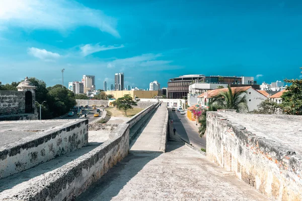 Cartagena Bolívar Colômbia Março 2023 Paisagem Com Céu Azul Cidade — Fotografia de Stock