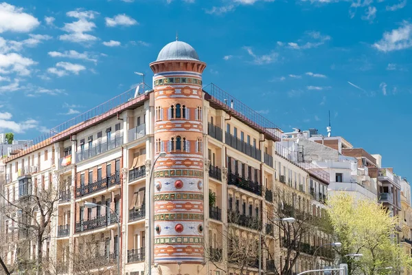Madrid España Abril 2022 Casa Las Bolas Fachada Con Cielo — Foto de Stock