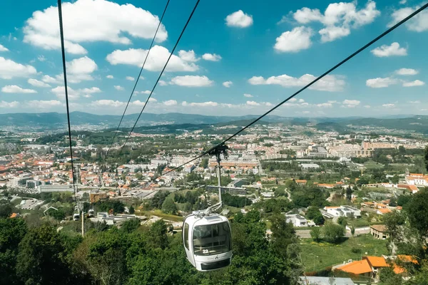 Гимарас Португалия Апреля 2022 Панорамный Вид Города Гимарас Канатная Дорога — стоковое фото