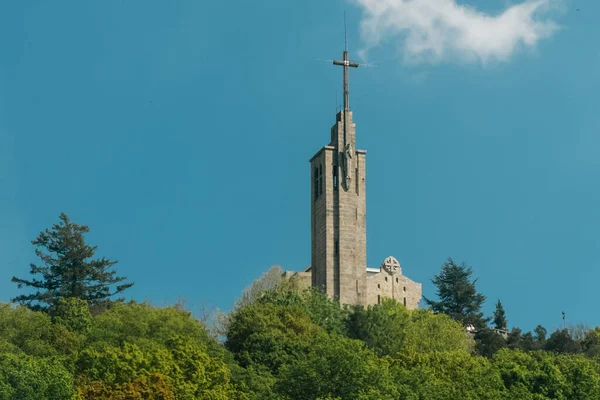 Guimaraes Portugal Abril 2022 Teleférico Guimaraes Torre Santuario Iglesia Penha — Foto de Stock