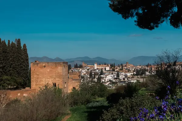 Panoramalandskapet Albaicin Området Sett Utifrån Alhambra Granada Spanien — Stockfoto