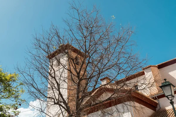 Granada Spain April 2022 Architecture Facade Saint Nicholas Church Blue — Stock Photo, Image