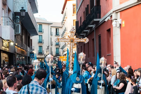 Granada Espaa Dubna 2022 Nedělní Průvod Vzkříšení Sochami Davy Lidí — Stock fotografie