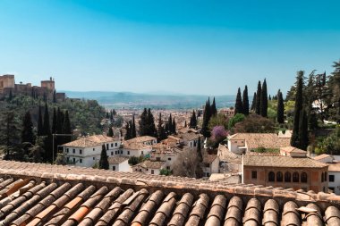 Albaisin mahallesinin çatıları. Granada, İspanya.