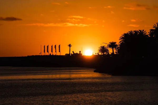 Landschaft Mit Sonnenuntergang Der Mündung Des Duero Porto Portugal — Stockfoto