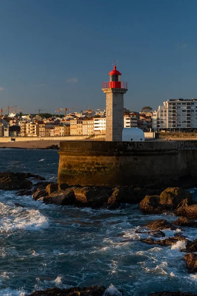 Douro Nehri Bakan Las Felgueiras Deniz Feneri Porto Portekiz — Stok fotoğraf