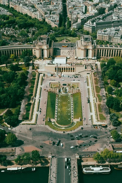 Parijs Frankrijk April 2022 Chaillot Palace Zijn Tuinen Panoramisch Uitzicht — Stockfoto