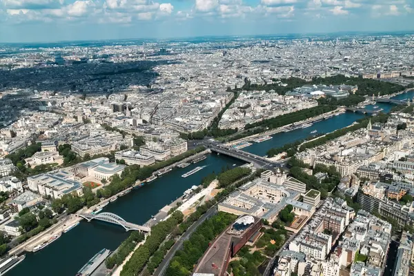 Панорамний Париж Фоновому Пагорбі Церкви Монмартр Sacre Coeur Париж Франція — стокове фото