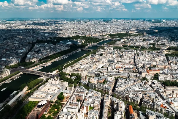 Panoramiczny Paryż Tle Wzgórze Kościoła Montmartre Sacre Coeur Paryż Francja — Zdjęcie stockowe