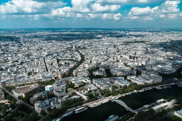 Fransa Nın Seine Nehri Ile Paris Havadan Görünüşü — Stok fotoğraf