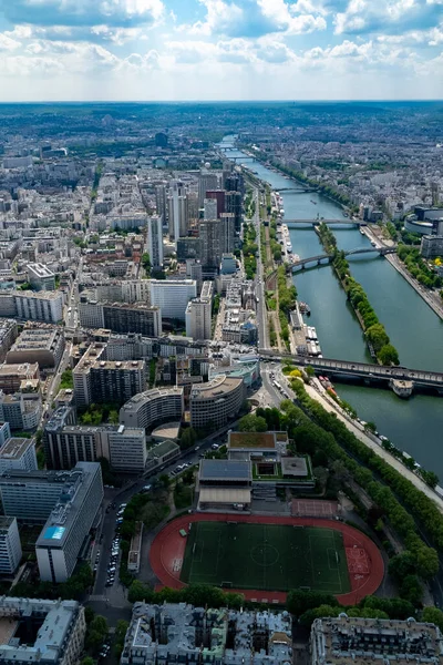 Вид Воздуха Париж Рекой Сена Франция — стоковое фото