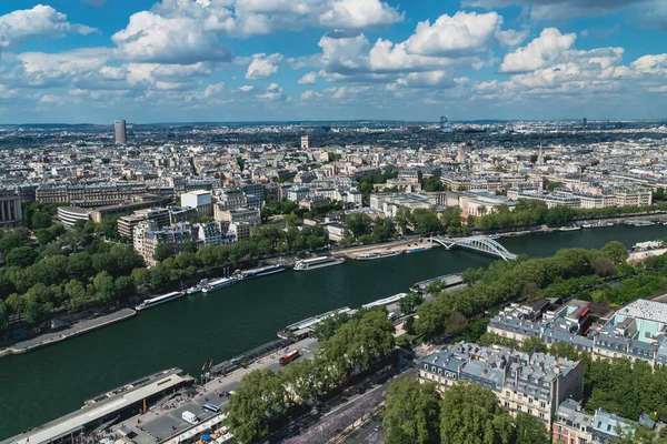 Aerial View Paris Seine River France — Stock Photo, Image
