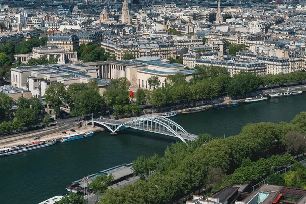 París Panorámica Desde Torre Eiffel Vista Del Río Sena París — Foto de Stock