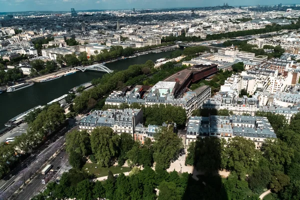 Панорамный Париж Эйфелевой Башни Видом Реку Сена Париж Франция — стоковое фото