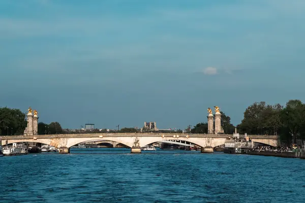 Zabytkowy Most Nad Sekwaną Paryż Francja — Zdjęcie stockowe