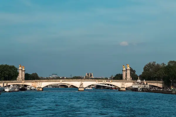 Puente Histórico Sobre Río Sena París Francia — Foto de Stock