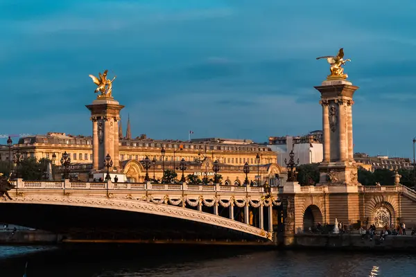 Puente Histórico Sobre Río Sena París Francia —  Fotos de Stock
