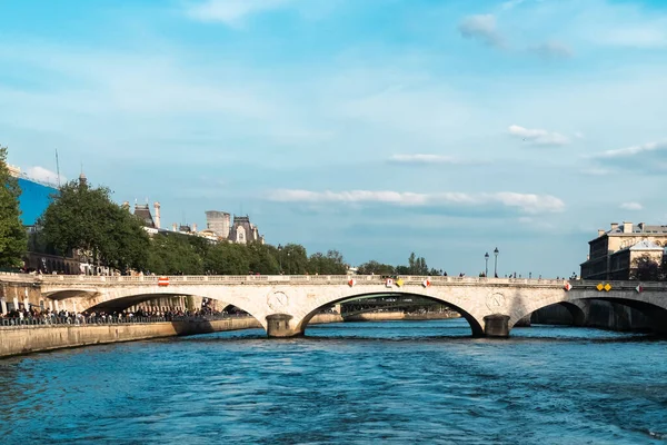 Історичний Міст Через Річку Сена Парижі Франція — стокове фото