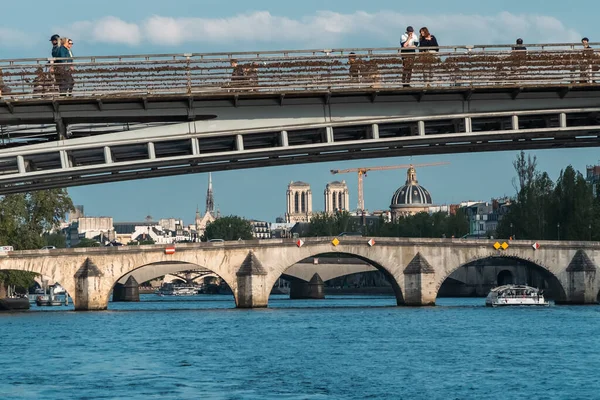 Hídak Szajna Felett Párizsban Franciaországban — Stock Fotó