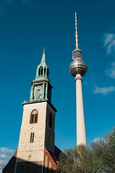 Berliini Saksa Huhtikuu 2022 Pyhän Marian Kirkko Saksaksi Marienkirche Berliinissä — kuvapankkivalokuva