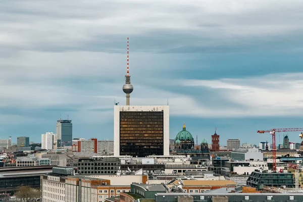Berlin Germany April 2022 Panoramic Television Tower Overlooking Cathedral Berliner — Stock Photo, Image