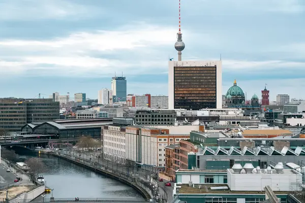 Berlin Germany April 2022 Panoramic Television Tower Overlooking Cathedral Berliner — Stock Photo, Image