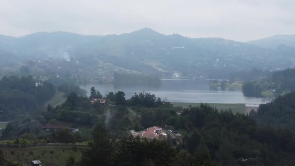 Природный Ландшафт Видом Плотину Antioquia Колумбия — стоковое видео