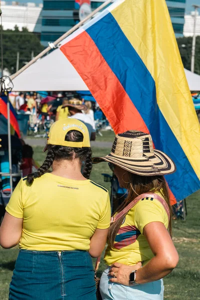 Charlotte North Carolina Usa Juli 2023 Colombiansk Festival Colombiansk Flagga — Stockfoto