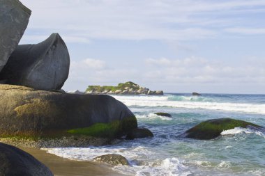 Reef Beach; Tayrona Ulusal Parkı, Santa Marta, Magdalena, Kolombiya