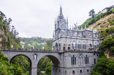 Ipiales, Nario, Kolombiya. 3 Eylül 2015: Las Lajas Tespih Hanımı 'nın Sığınağı.