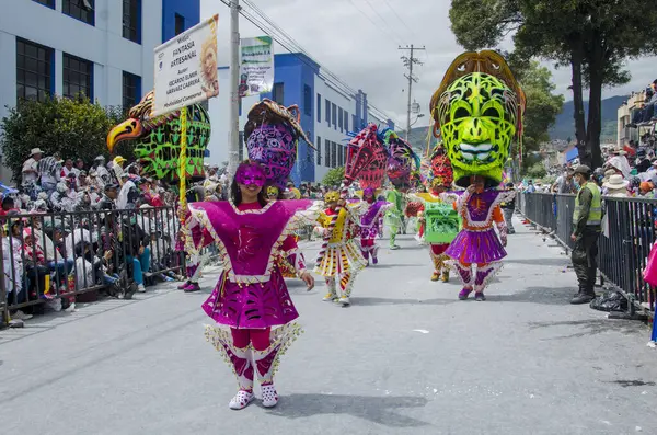 Pasto Narino Colombia Febrero 2016 Flotas Artísticas Coloridas Carnaval Blanco — Foto de Stock