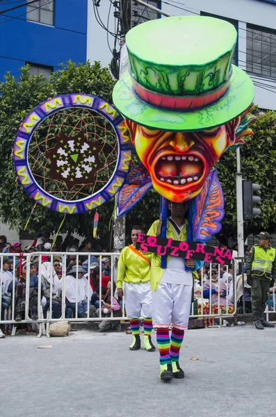 Pasto Narino Colombia Febrero 2016 Flotas Artísticas Coloridas Carnaval Blanco — Foto de Stock