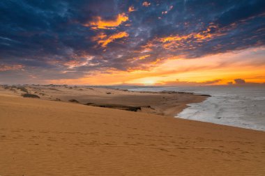La Guajira, Kolombiya 'daki Taroa çölünde gün batımı.
