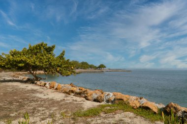 Calao sahilindeki deniz manzarası. Kolombiya. 
