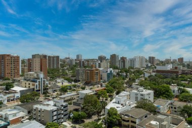 Barranquilla, Atlantico, Kolombiya. 12 Haziran 2019: Güzel güneşli bir günün güzel manzarası