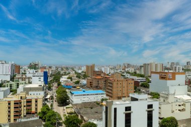 Barranquilla, Atlantico, Kolombiya. 12 Haziran 2019: Güzel güneşli bir günün güzel manzarası