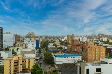 Barranquilla, Atlantico, Kolombiya. 12 Haziran 2019: Güzel güneşli bir günün güzel manzarası