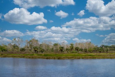 Deniz kıyısında ve taş çıkıntısında bir tekne. San Bernardo, Bolivar, Kolombiya. 