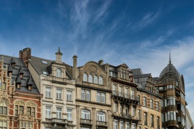 Bruges, Belgium. September 30, 2019: facade of buildings in the great square of Brussels. clipart