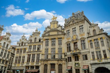 Brussels, Belgium. September 30, 2019: facade of buildings in the great square of Brussels. clipart