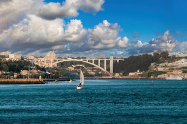 Arrabida bridge and view of the Douro river. Porto, Portugal. clipart