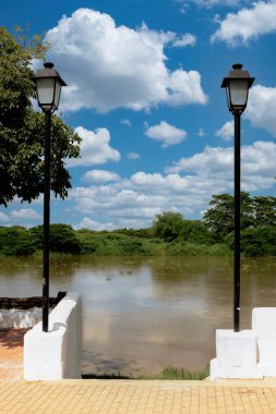 Dynamics of the Magdalena River near the town of Santa Cruz de Mompox. Colombia.  clipart