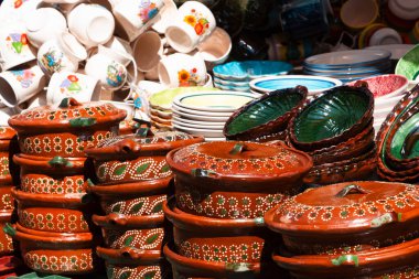 Tzintzuntzan, Michoacan, Meksika. 19 Temmuz 2008: El sanatları satışı