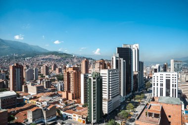 Medellin, Antioquia, Kolombiya. 24 Mayıs 2013: Medellin Şehri Panoramisi. 