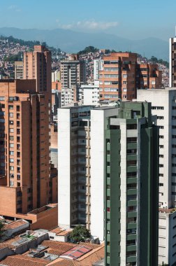 Medellin, Antioquia, Colombia. August 12, 2009: Landscape on Oriental Avenue with buildings and blue sky. clipart