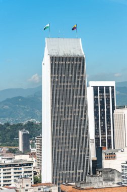 Medellin, Antioquia, Colombia. August 12, 2009: Landscape on Oriental Avenue with buildings and blue sky. clipart