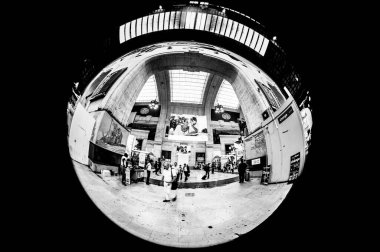 Milan, Lombardia, İtalya. 23 Kasım 2009: Balık gözü mercekli Merkez İstasyonu.