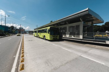 Bucaramanga, Santander, Kolombiya. 29 Ekim 2010: Metrolinea Otobüsü