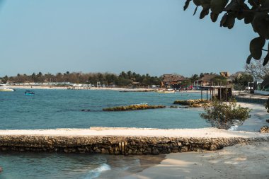 Tierra Bomba Adası 'ndan Bocagrande manzarası. Cartagena, Bolivar.