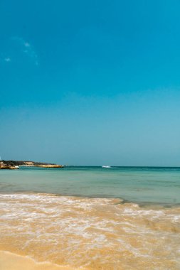 Tierra Bomba Adası 'ndan Bocagrande manzarası. Cartagena, Bolivar.